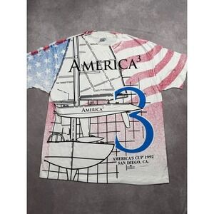 Vintage America3 America's Cup Shirt XL USA 1992 San Diego Sailing Tee Hanes 90s